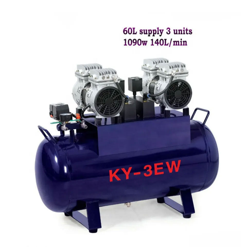 Dental Equipment Ce Noiseless 60L Supply Three Dental Chair Units Dental Air Compressor