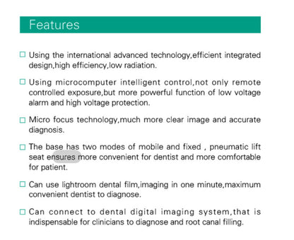 Moving Type Clear Image and Accurate Diagnosis Dental X Ray Units