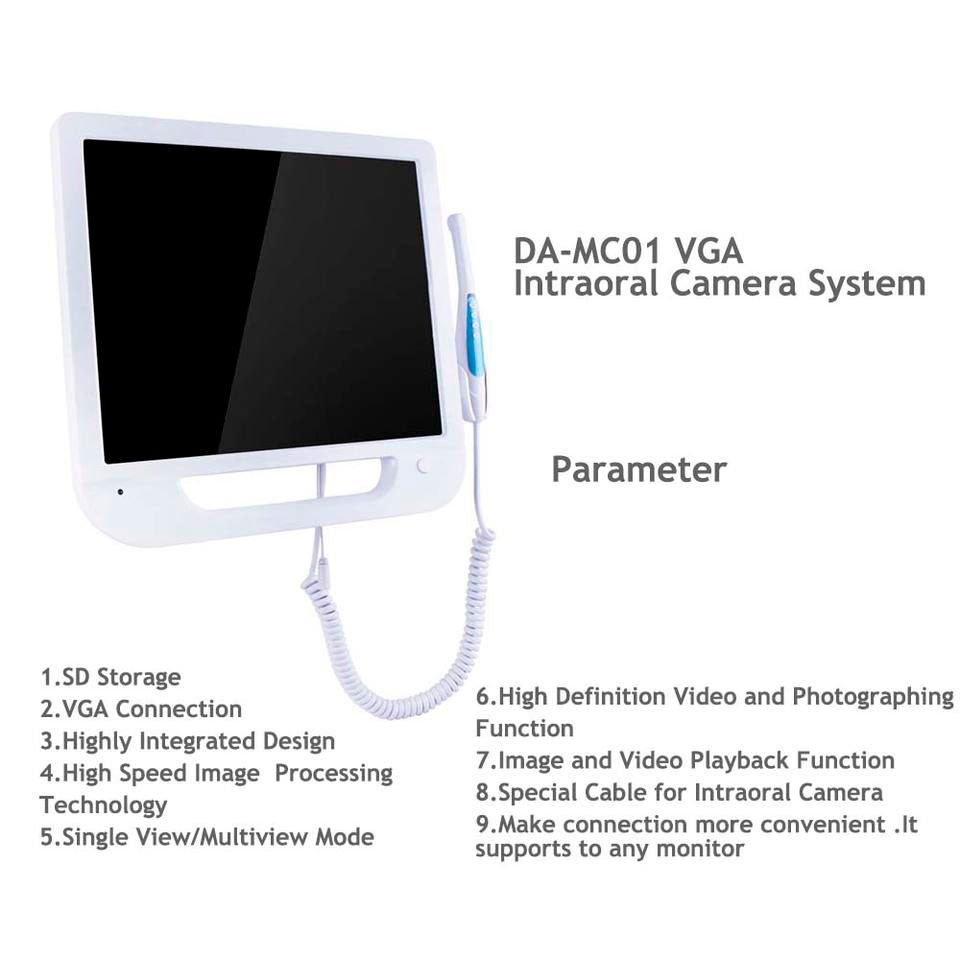 Medical Equipment 17 inch auto VGA dental Intraoral camera with LCD monitor screen 5.0 Megapixels factory price